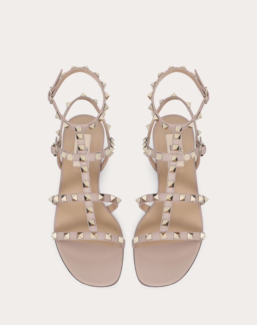 ROCKSTUD FLAT CALFSKIN SANDAL WITH STRAPS - Image 3